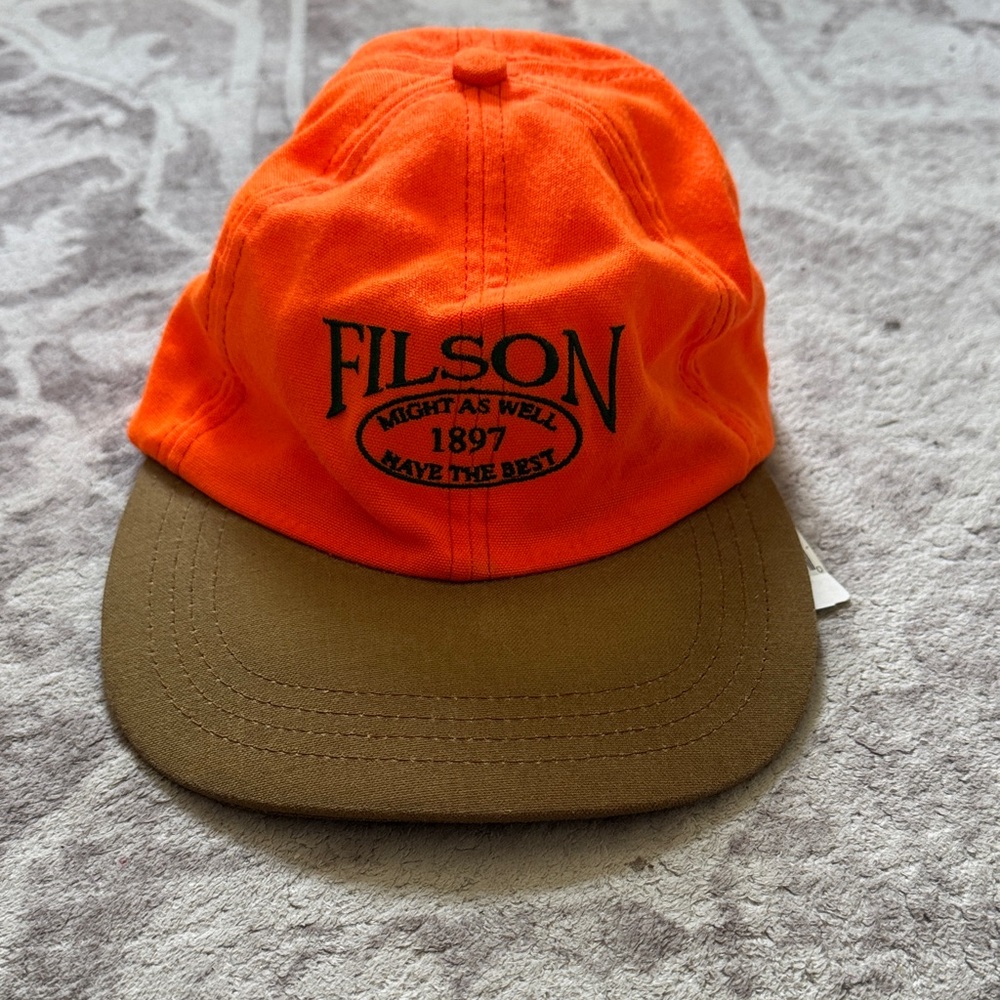 Vintage Filson Bright Orange and Brown Hat